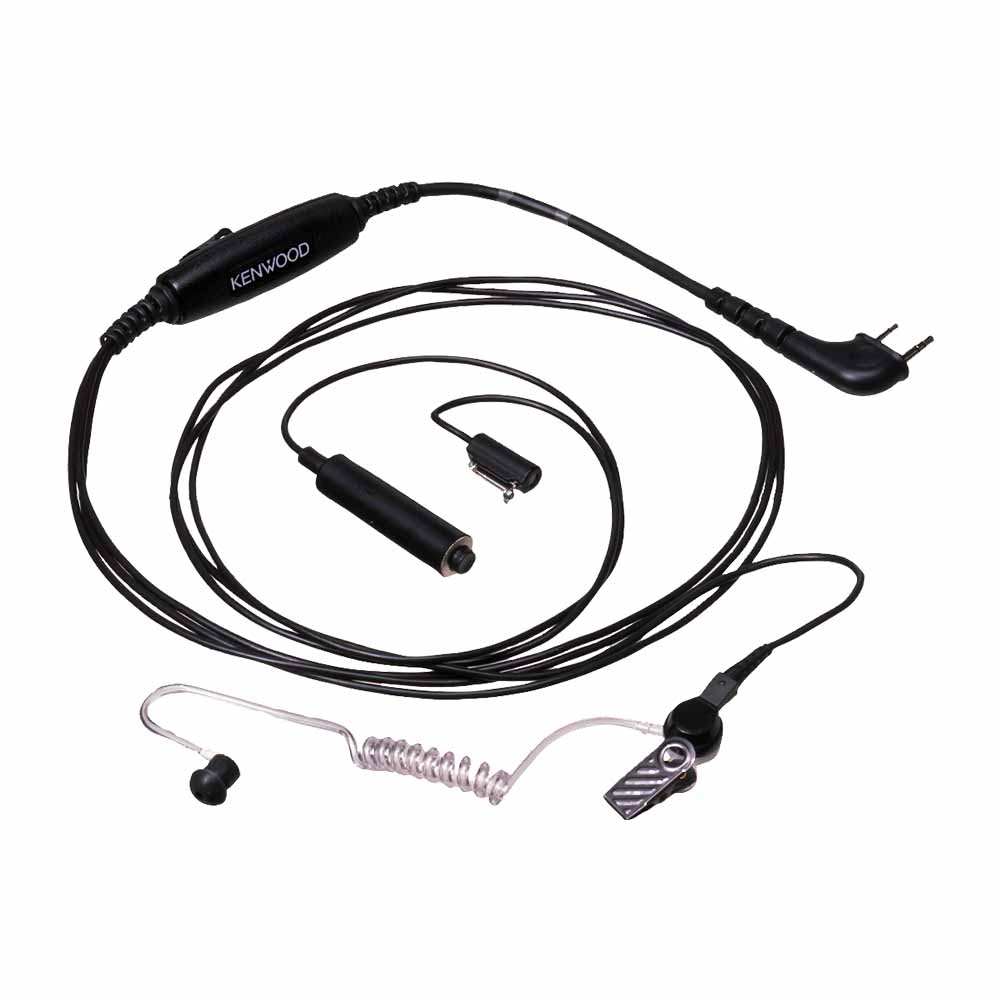 Kenwood KHS-9BL 3-Wire Lapel Mic & Earbud with PTT