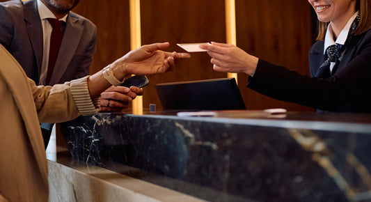 Hotel and resort staff using professional two-way radios to coordinate guest service