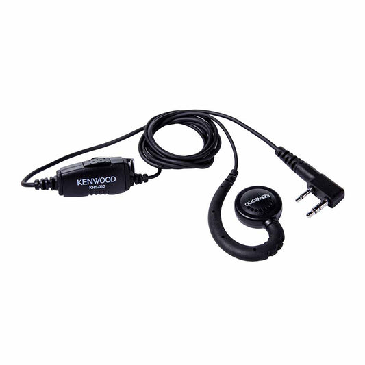 Kenwood KHS-31C C-ring radio headset with inline push-to-talk microphone for restaurant staff