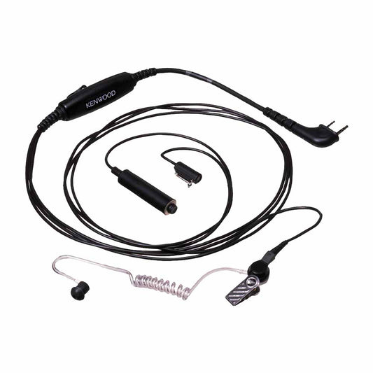 Kenwood KHS-9BL 3-Wire Lapel Mic & Earbud with PTT